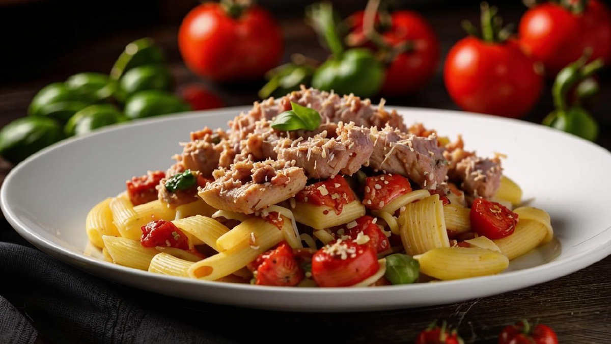 Těstoviny s tuňákem, bílými fazolemi a pečenými rajčaty, letní varianta, kterou si stále častěji připravují i české domácnosti