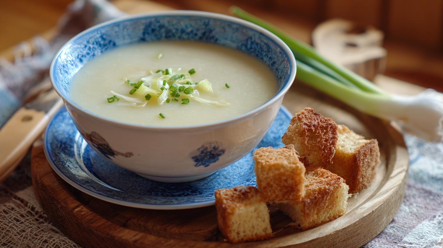 Bramborová polévka s pórkem, jemná a uklidňující