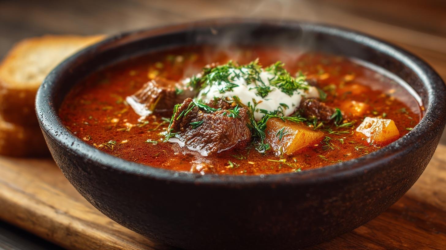 Gulášová polévka s hovězím masem, sytá bez dlouhého vaření