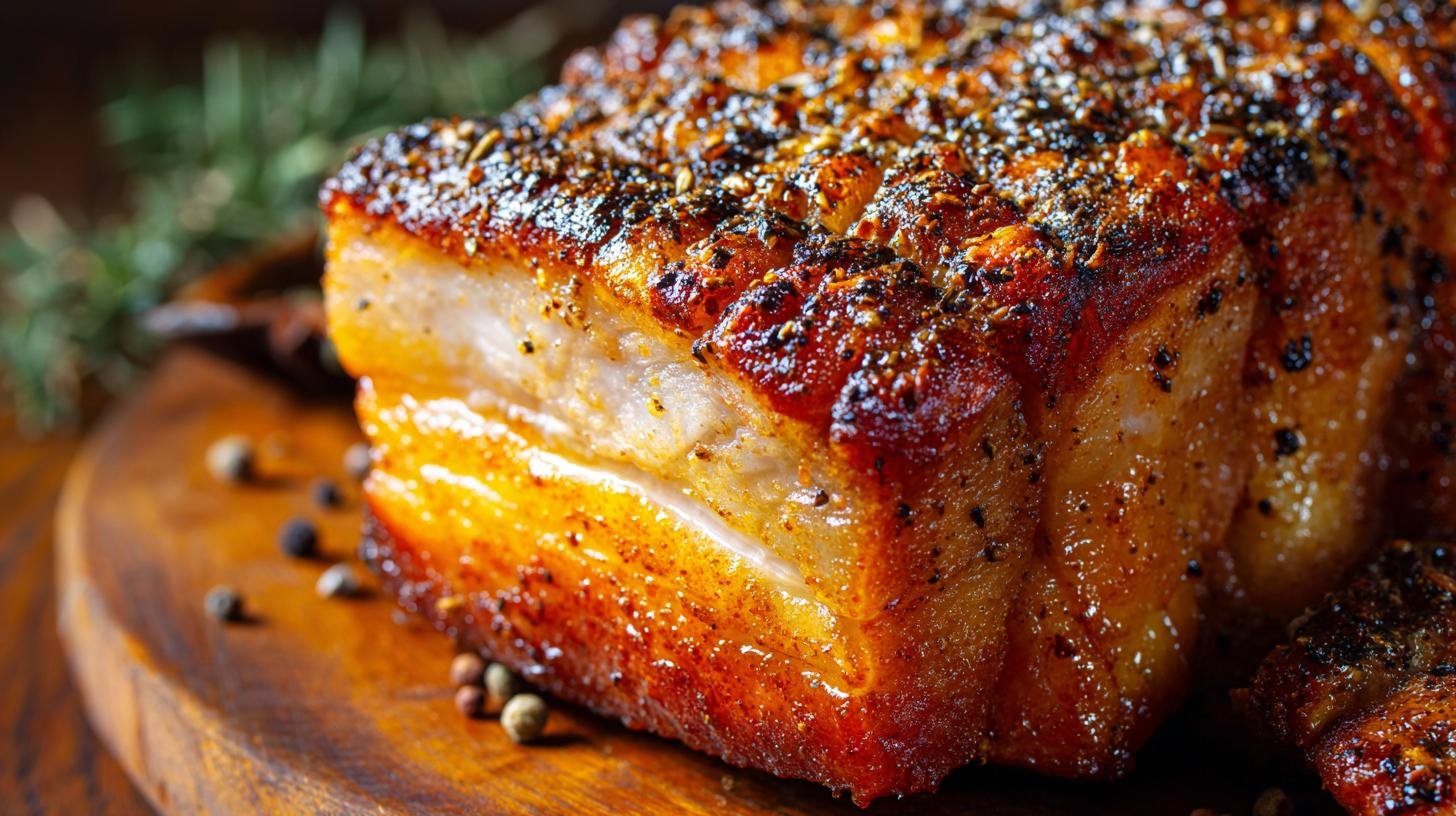 Pečené vepřové maso s kmínem, křupavý povrch