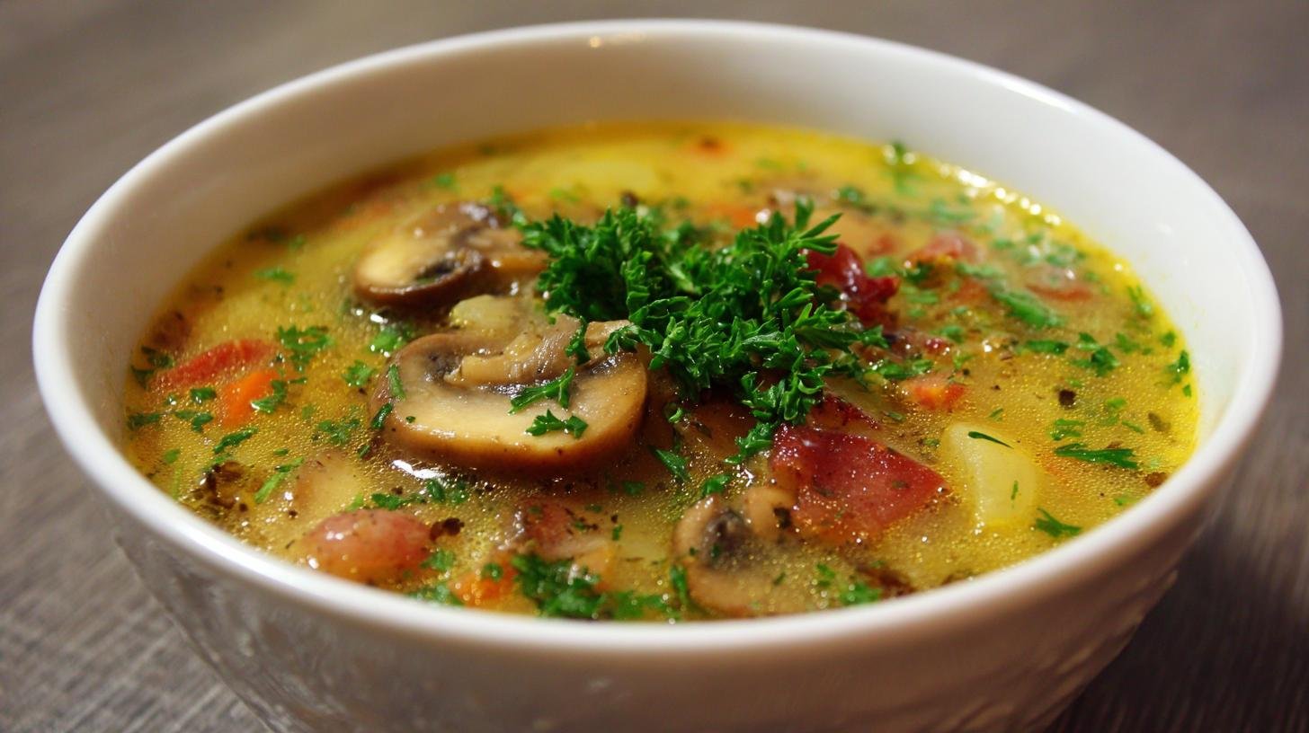 Bramboračka s houbami, sytá polévka bez zbytečností. Jak na to: jednoduchý postup