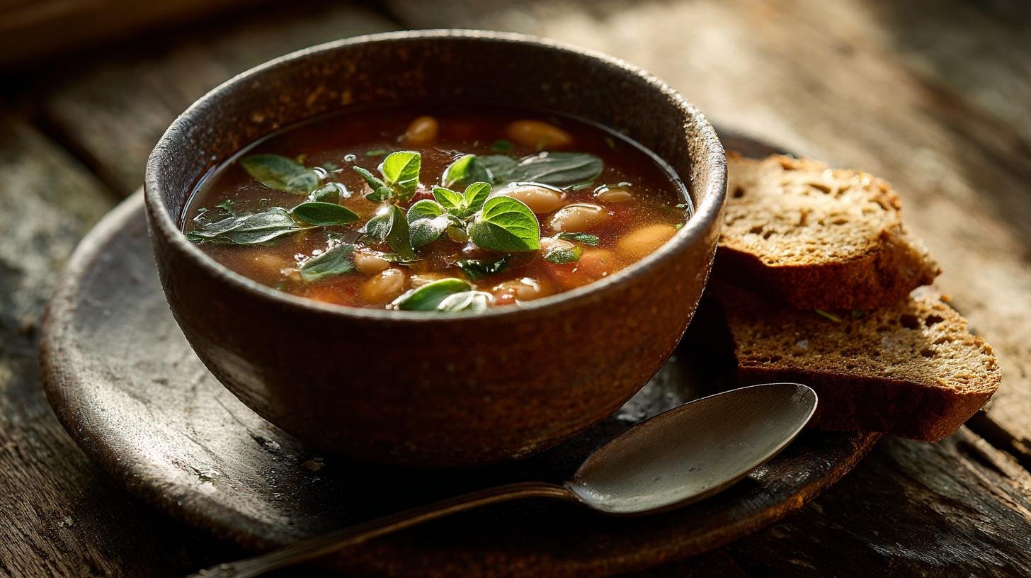 Fazolová polévka s majoránkou, poctivá bez složitostí