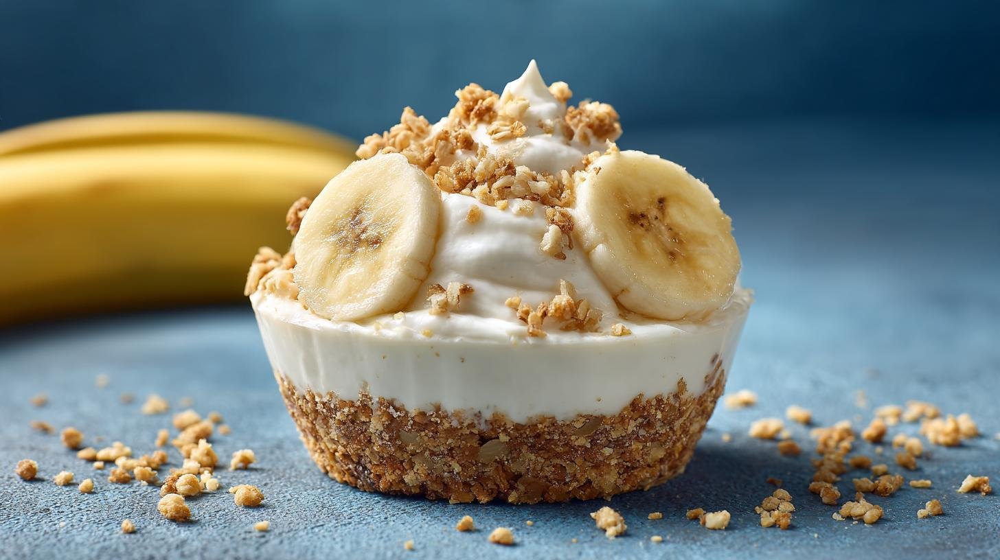 Tvarohový pohár s banánem, jednoduchý dezert bez pečení