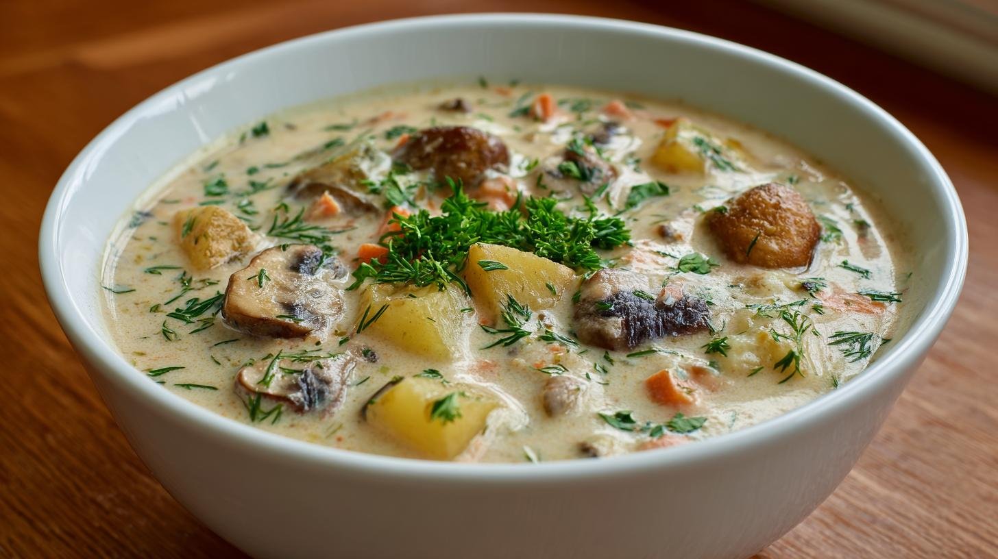 Bramboračka s houbami, sytá polévka bez zbytečností